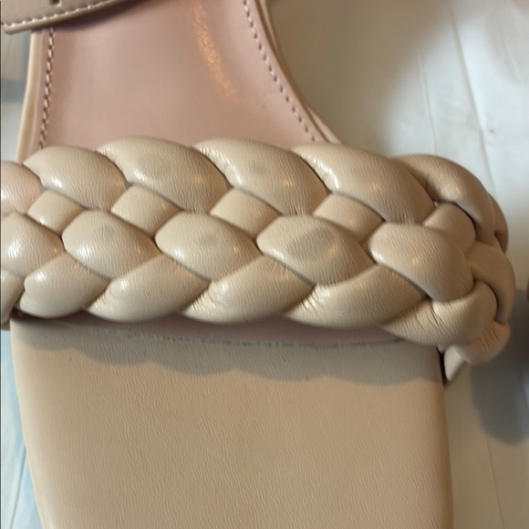 Cream Square-Toe Braided Sandals - Picture 4 of 6
